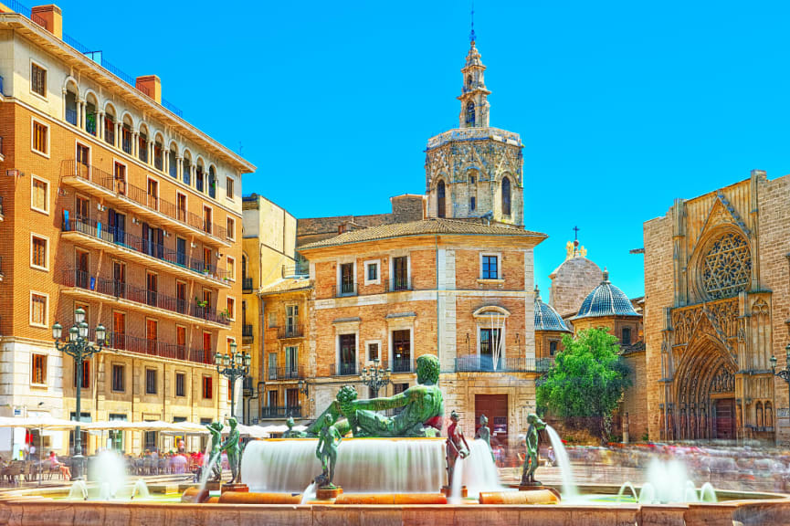 Rio Turia fountain in Valencia, Spain 