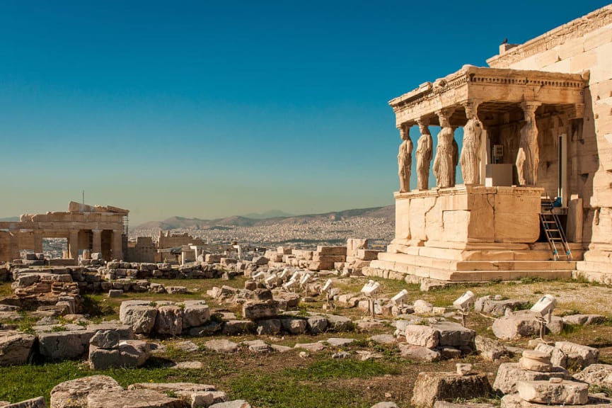 Erechtheion at the Acropolis in Athens, Greece