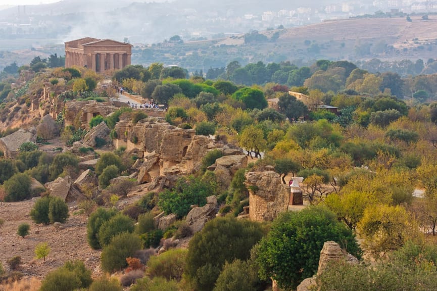 Path toward the Valley of the Temples in Sicily, Italy