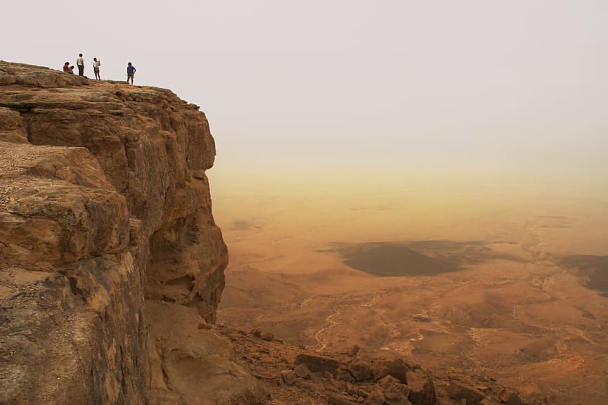 Cliff over Ramon Crater in Negev Desert, Israel