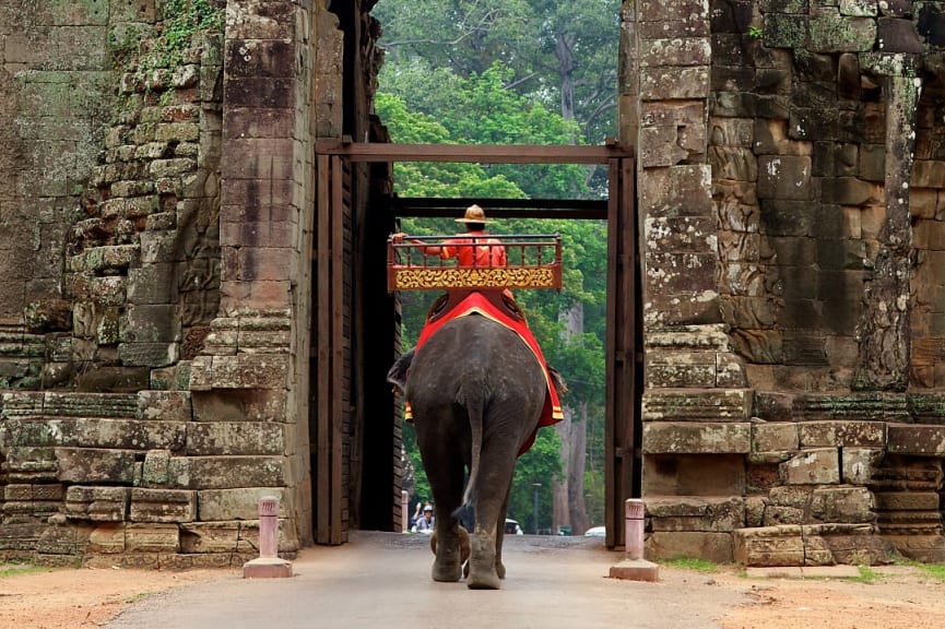 Gate of Angkor Thom in Siem Reap, Cambodia