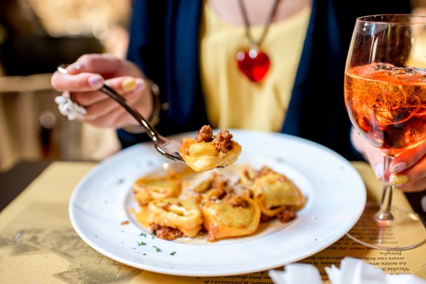 Tortellini ragu in Bologna, Italy