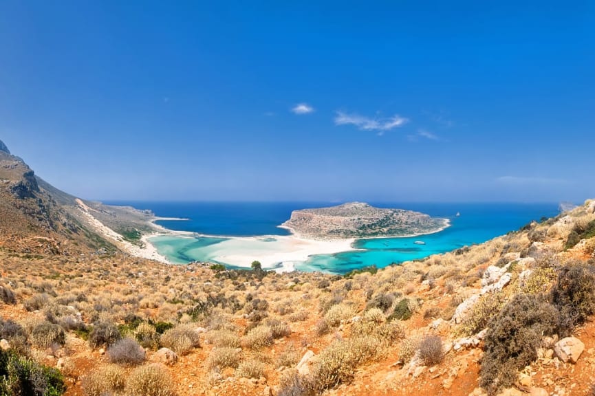 Balos Lagoon and Gramvousa island on Crete, Greece