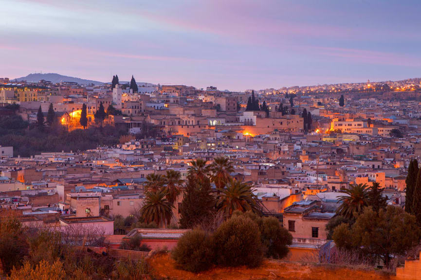 Sunset over the Old Medina in Fes, Morocco