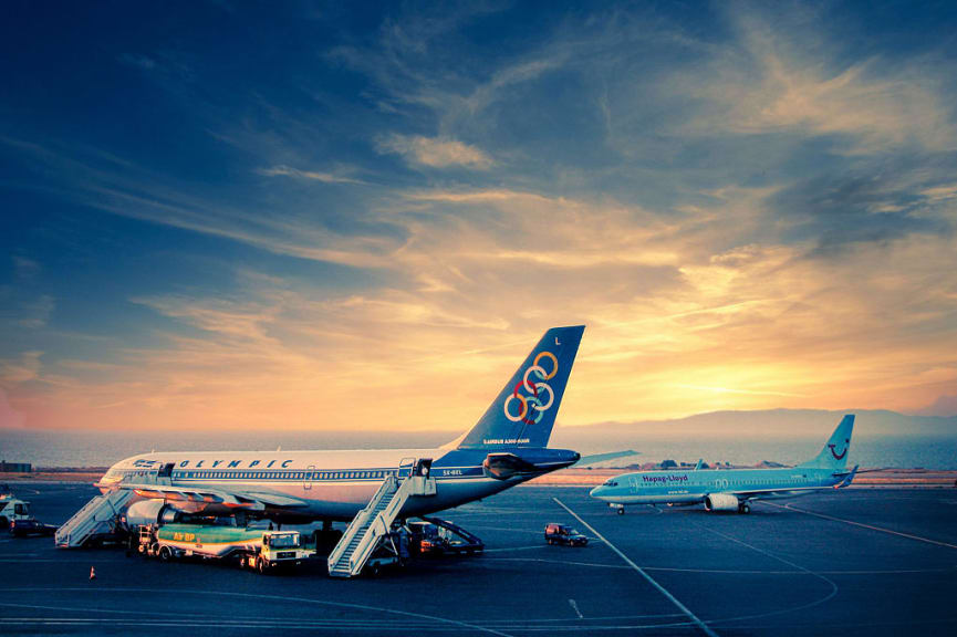 Airplanes in Greece.