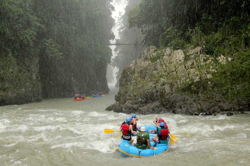 Whitewater rafting on the Pacuare river in Costa Rica