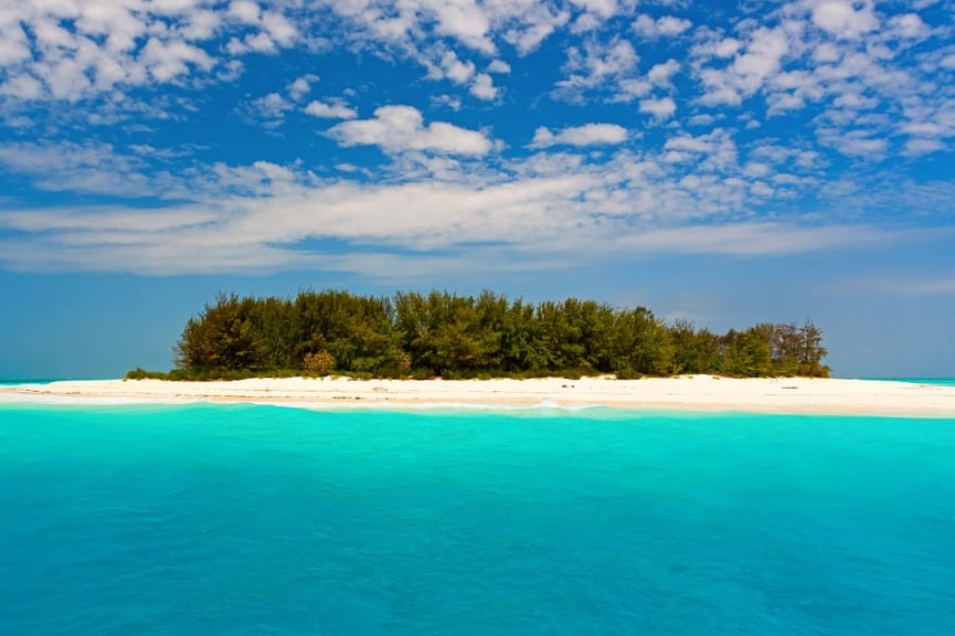 View of Mnemba Island in Zanzibar