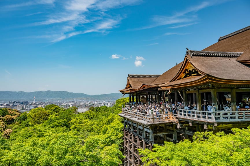 Kiyomizu-dera Temple during golden week in kyoto, japan