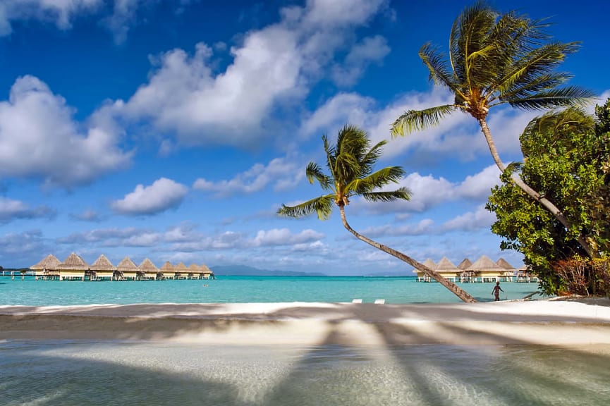 Matira Beach on the island of Bora Bora, French Polynesia