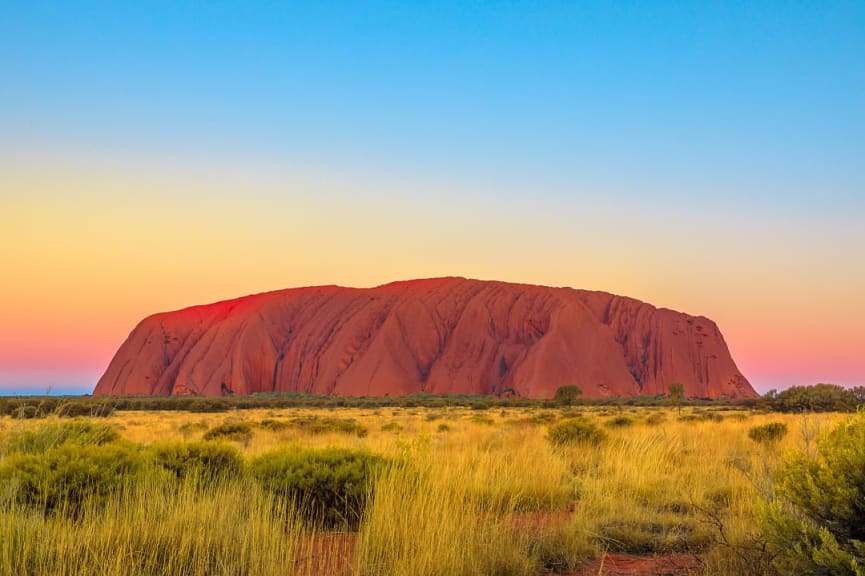 Uluru (Ayers Rock) at sunset in Australia