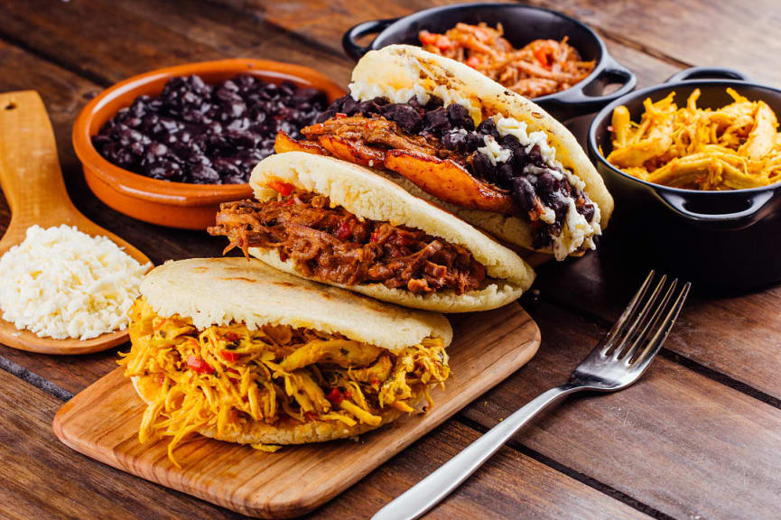 Traditional Colombian arepas