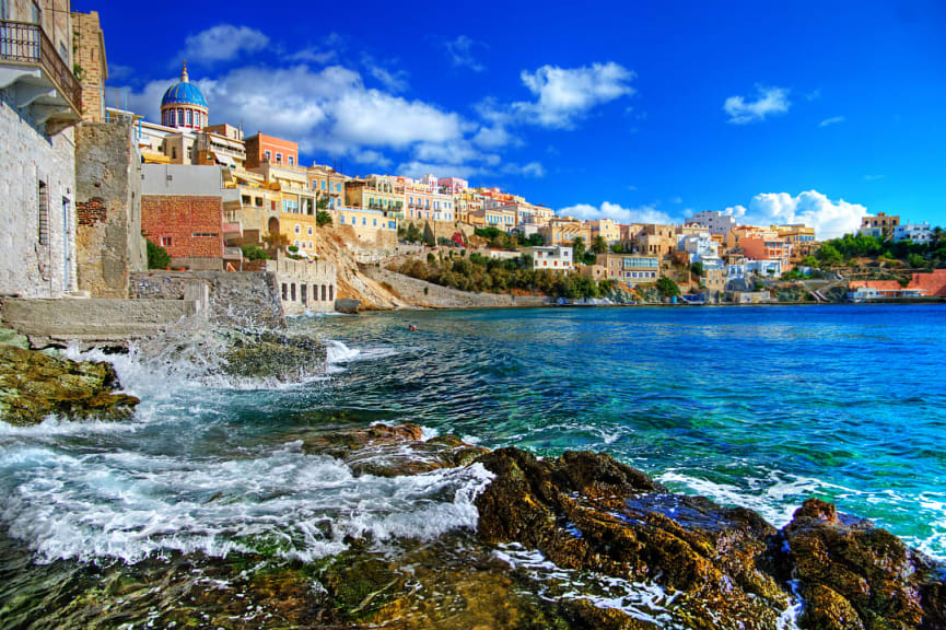 Town of Ermoupoli in Syros, Greece