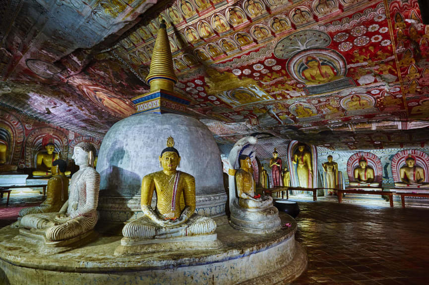 Dambulla Royal Cave Temple in Sri Lanka