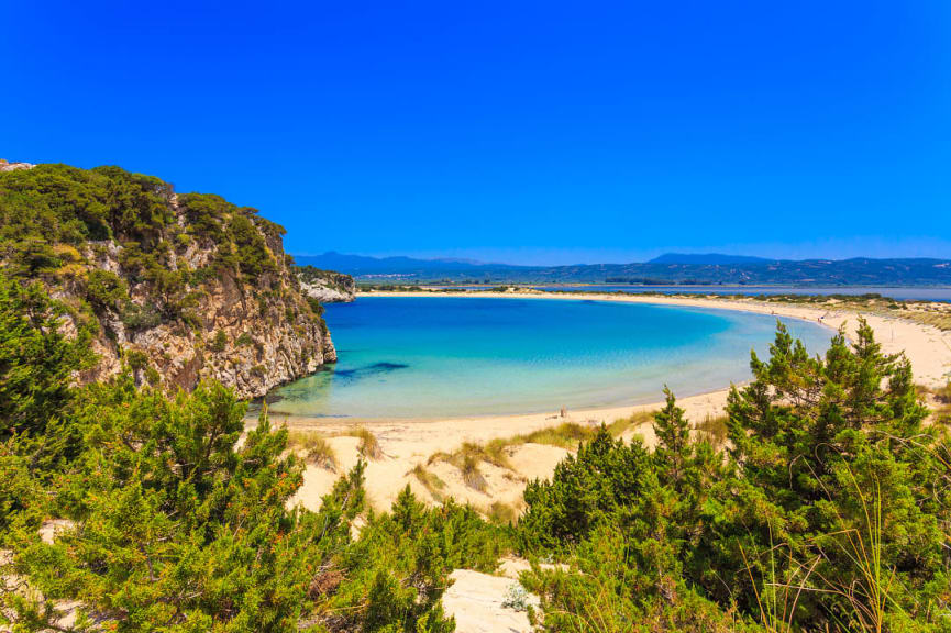 beautiful lagoon of Voidokilia in Greece