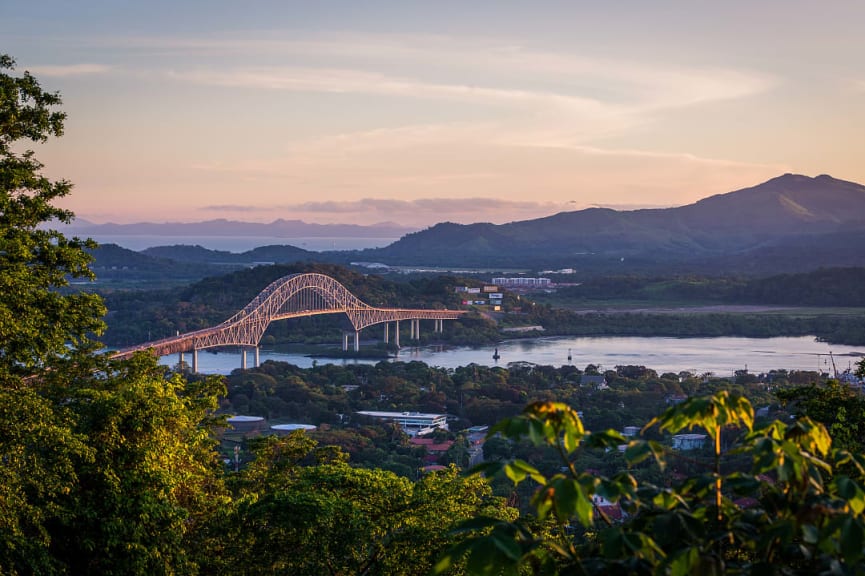 Bridge of the Americas, marking the Pacific entrance to the Panama Canal