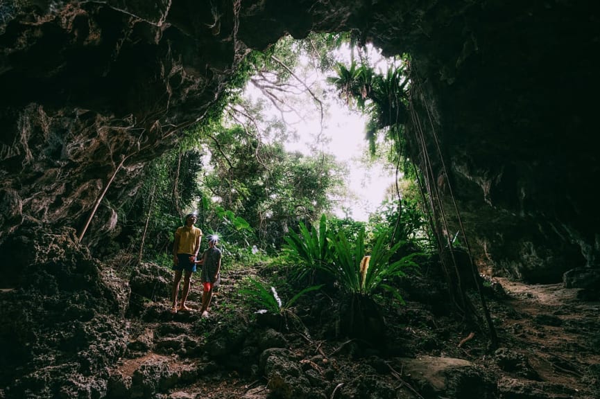 Cave exploring in Kikai Island, Okinawa, Japan