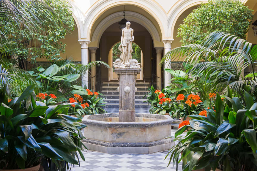 Courtyard at the Museum of Fine Arts of Seville in Spain