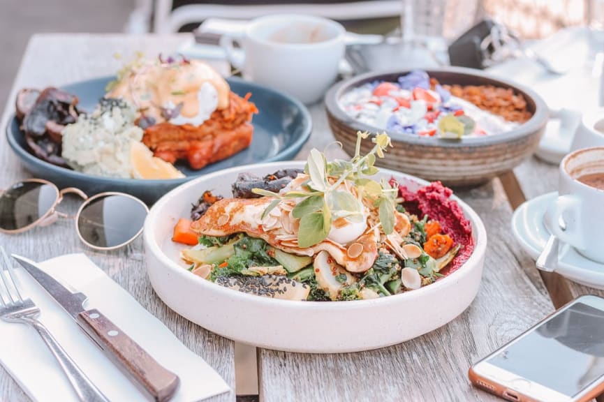 Seafood served at a restaurant in  Melbourne, Australia