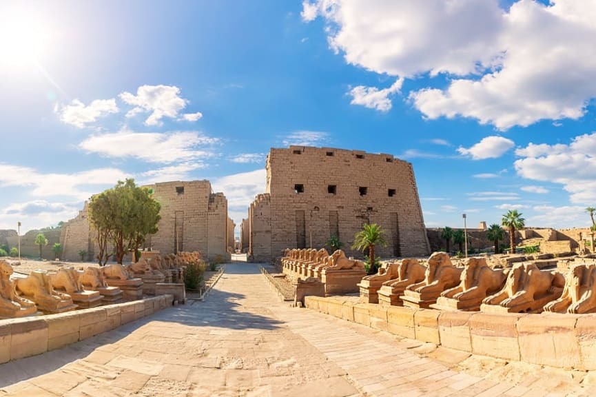 Sphinx alley in Karnak temple complex, Luxor, Egypt