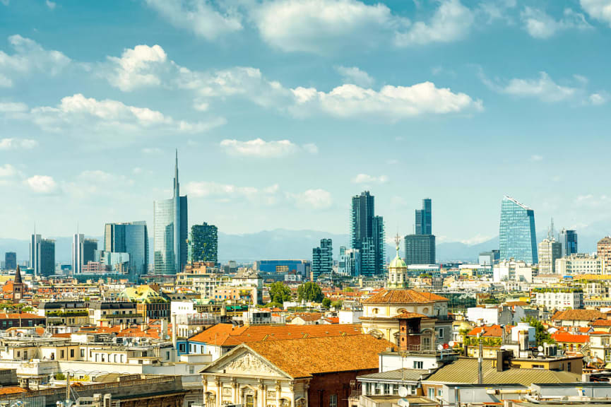 Skyline of Milan, Italy