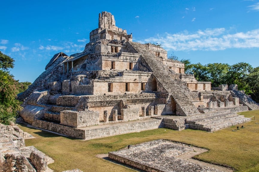  Maya archaeological site, Edzná in Campeche, Mexico