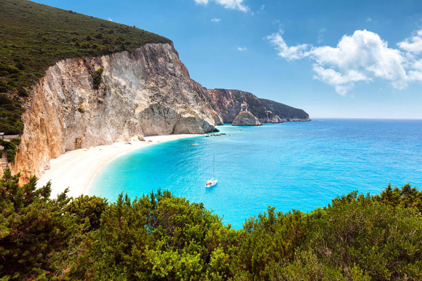 Porto Katsiki beach on the Ionian island of Lefkada, Greece