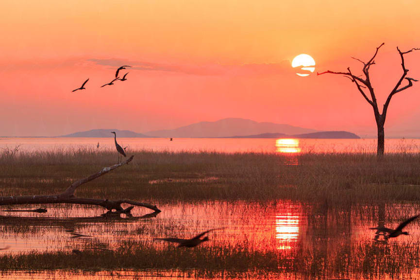 Sunset over Lake Kariba, Zimbabwe