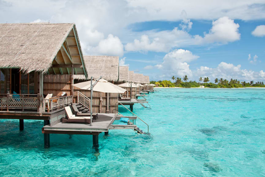 Overwater bungalows in Tahiti