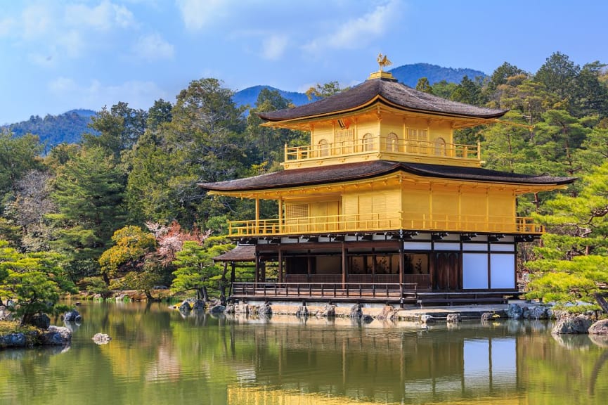 The Kinkaku-ji temple in Kyoto, Japan