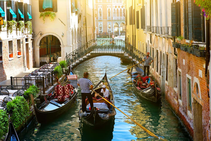 Gondola ride in Venice, Italy