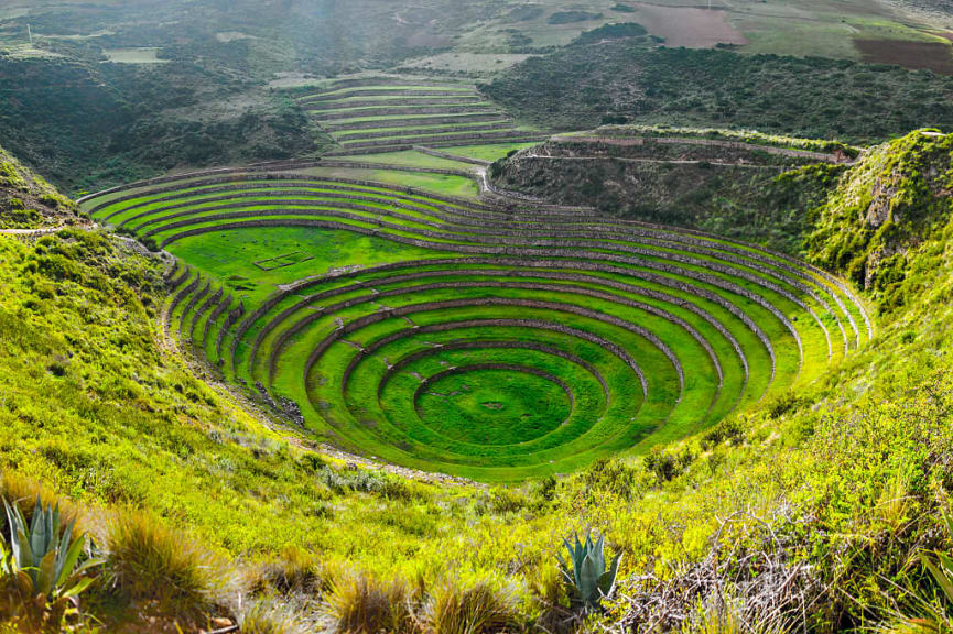 Circular terraces in Moray, Peru