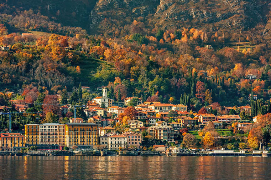 Autumn colors on Lake Como, Italy