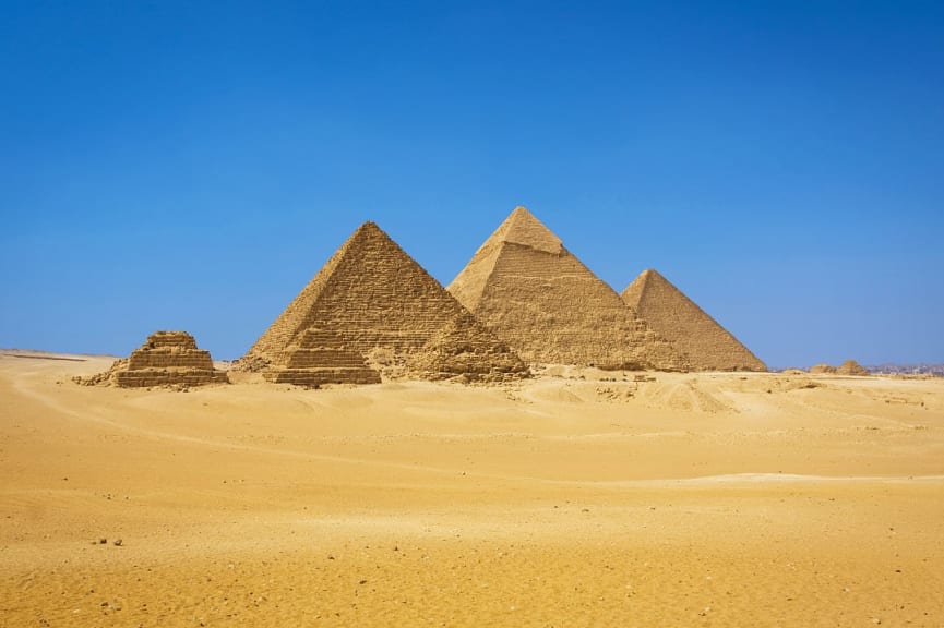 The Giza pyramid complex in Egypt 