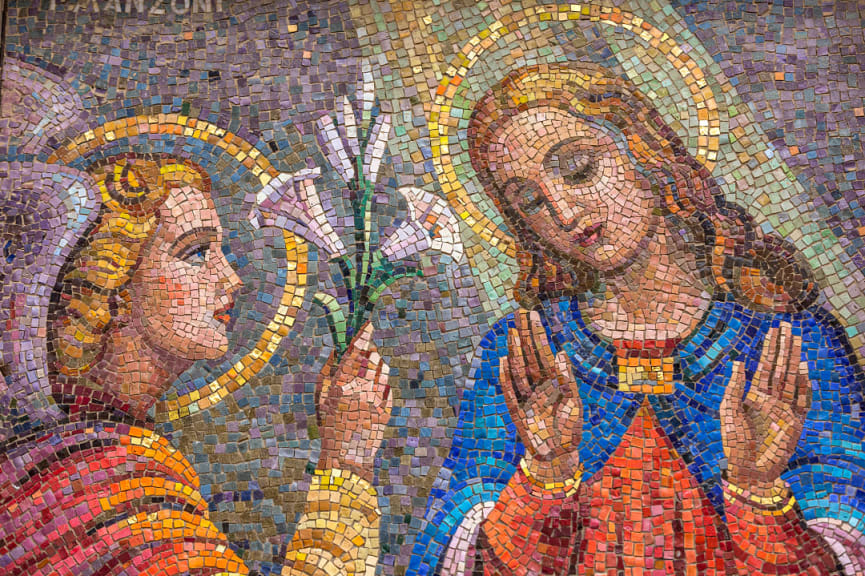 Mosaic at Madonna delle Grazie Church in Nuoro, Italy