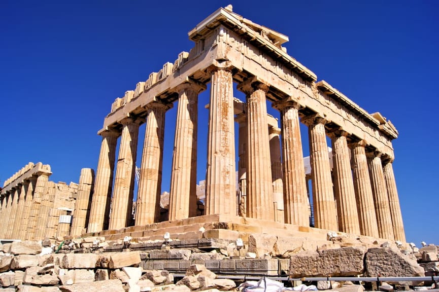 The Parthenon at the Acropolis in Athens, Greece