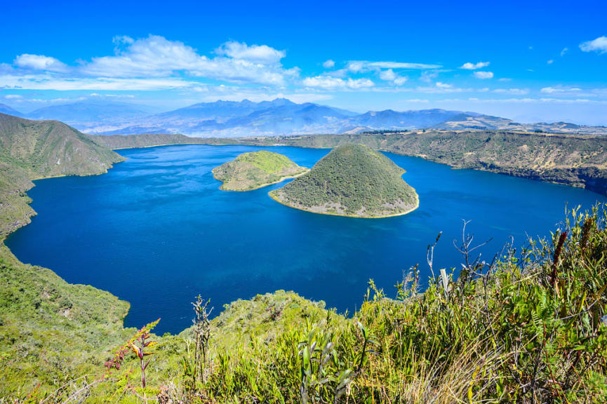 Cotacachi lake in the Ecuadorian Andes