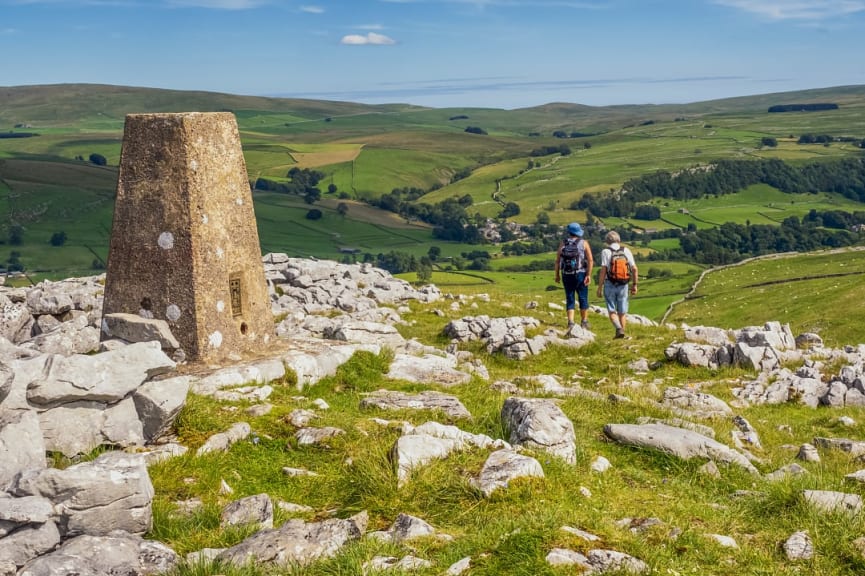 Senior couple hiking in the Yorkshire Dales