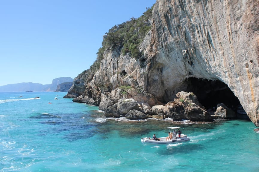 Exploring caves in Sardina, Italy