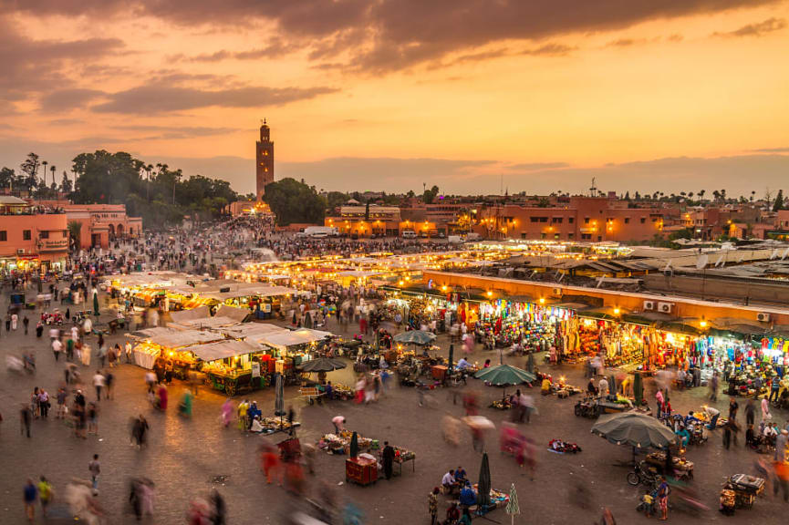 Djemaa el-Fna in Marrakesh, Morocco