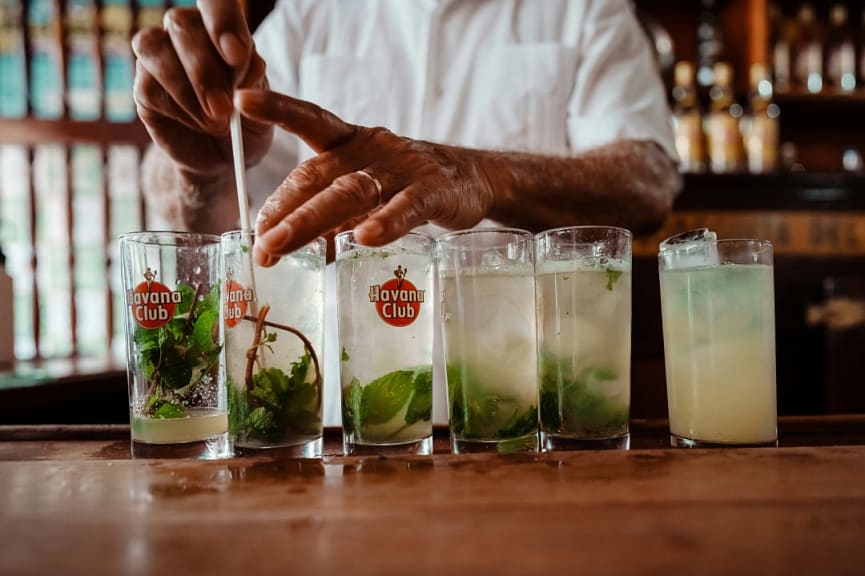 Barman making mojitos in Havana, Cuba