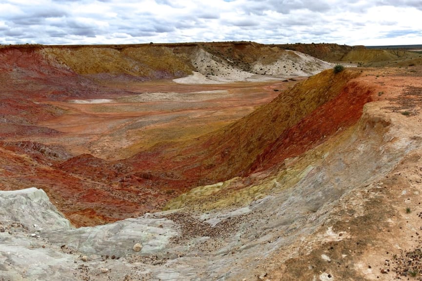 Ocre pits in The Oodnadatta Track, Australia.