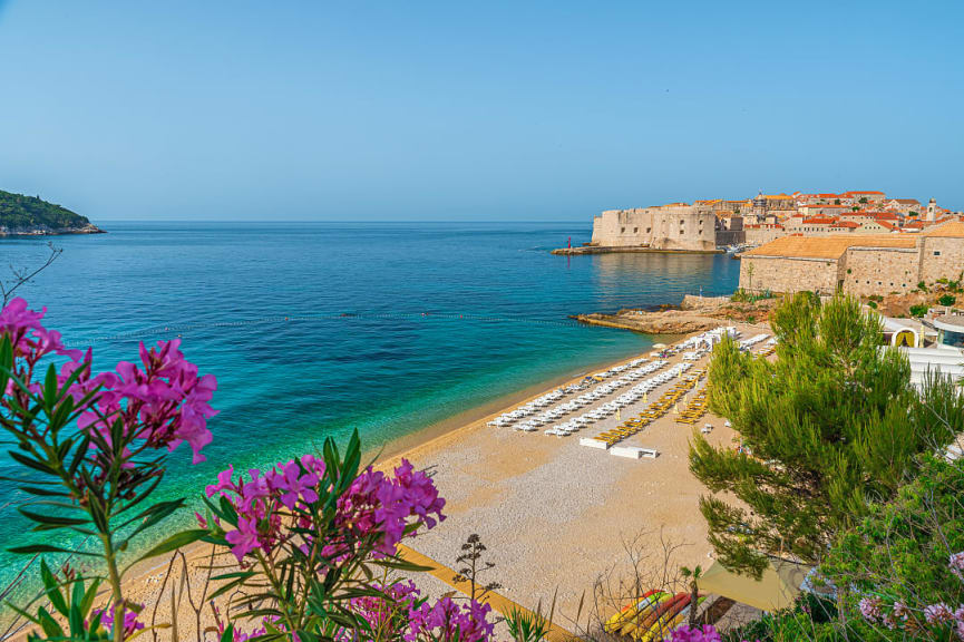 Banje Beach in Dubrovnik, Croatia