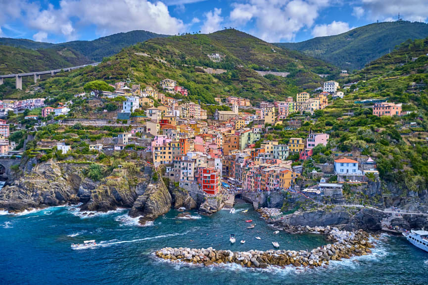 View of Riomaggiore in Cinque Terre, Italy