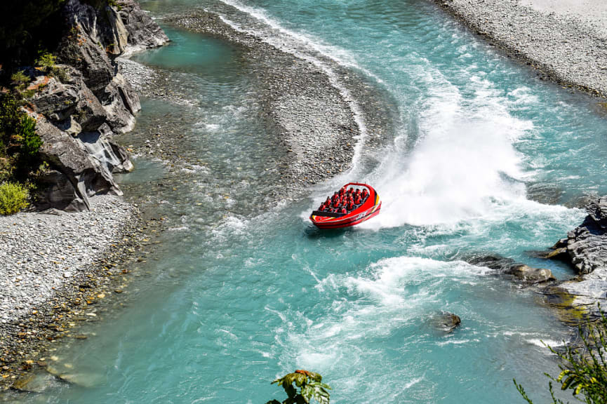 Jetboating the Dart river in New Zealand