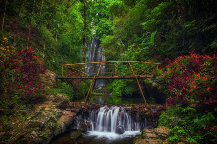 The Munduk waterfall in Bali, Indonesia