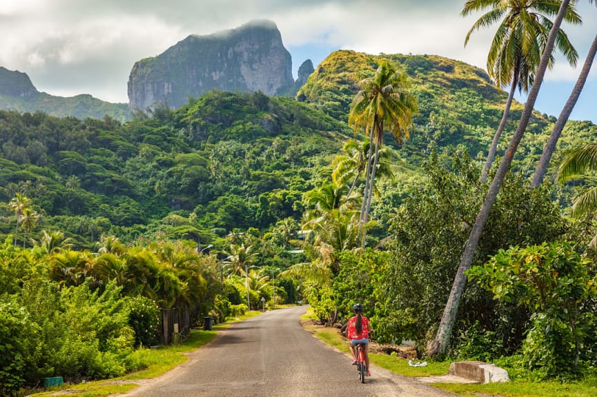 Biking in Bora Bora, French Polynesia