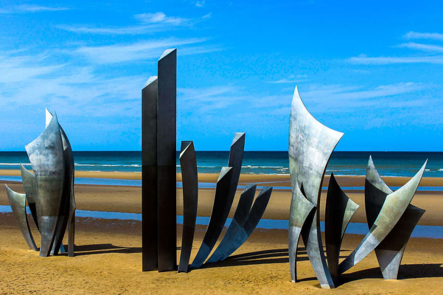 D'day Memorial on Omaha Beach in Normandy, France