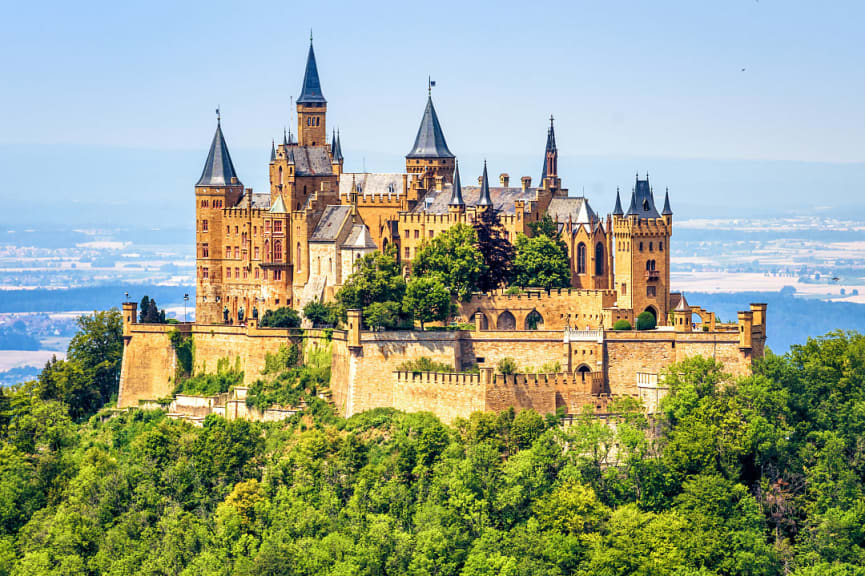 An aerial view of Hohenzollern Castle