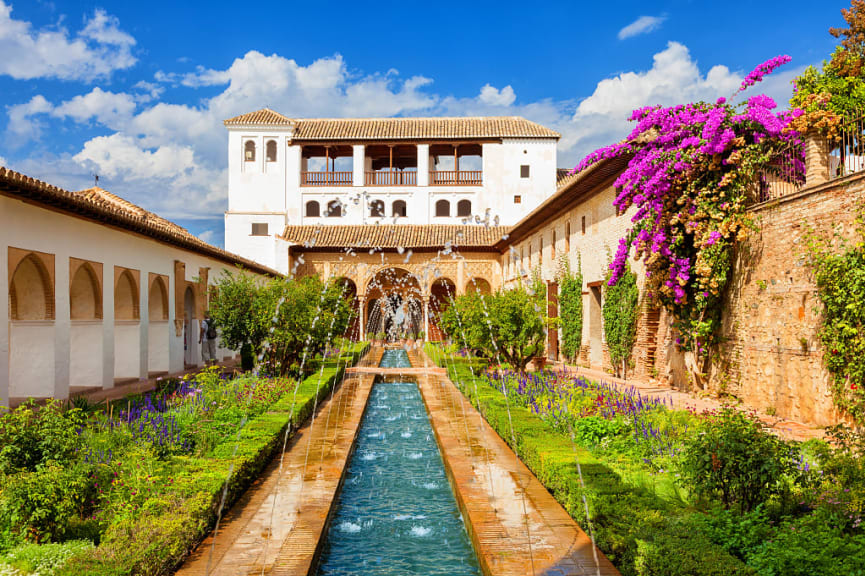 The Generalife, palace and gardens, in Granada