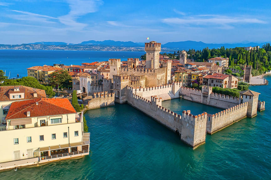 Sirmione Castle on Lake Garda, Italy